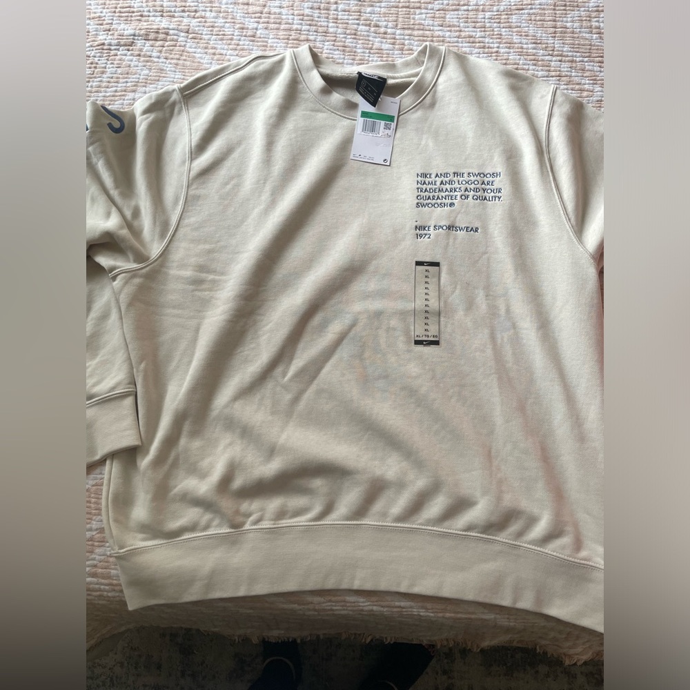 Tan Nike Swoosh Trademark Crewneck